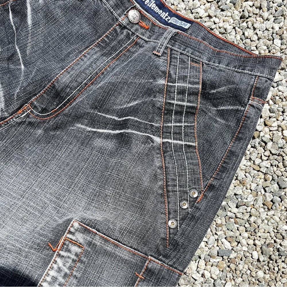 Vintage Affliction Southpole like 5ive elementz grey faded black baggy pants - Picture 3 of 6